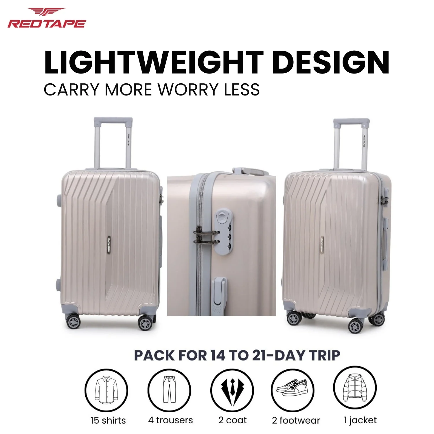 100L Hard Luggage Trolley Bag for Travel - Image 7