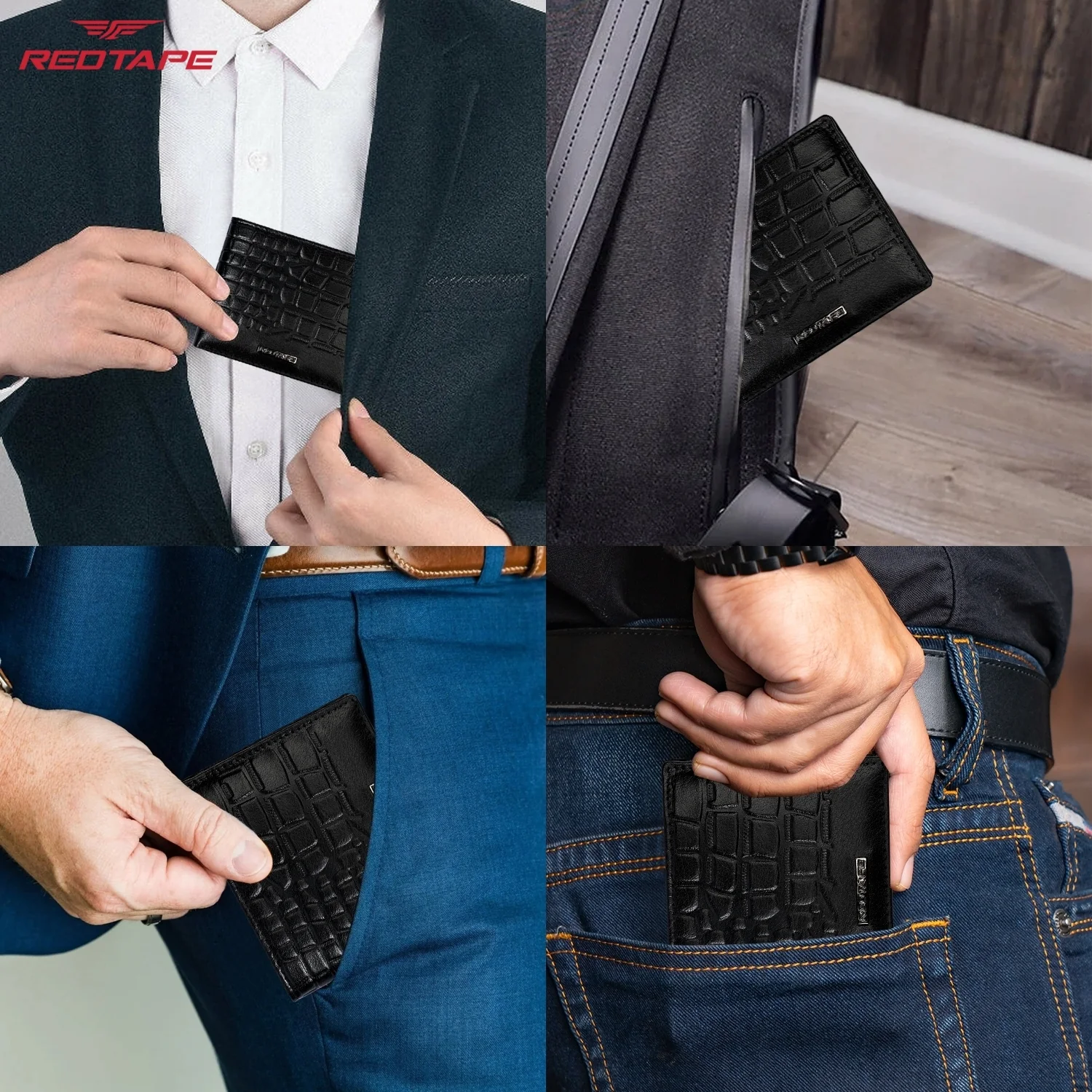 Black Men's Genuine Leather Bi-Fold Wallet - Image 7