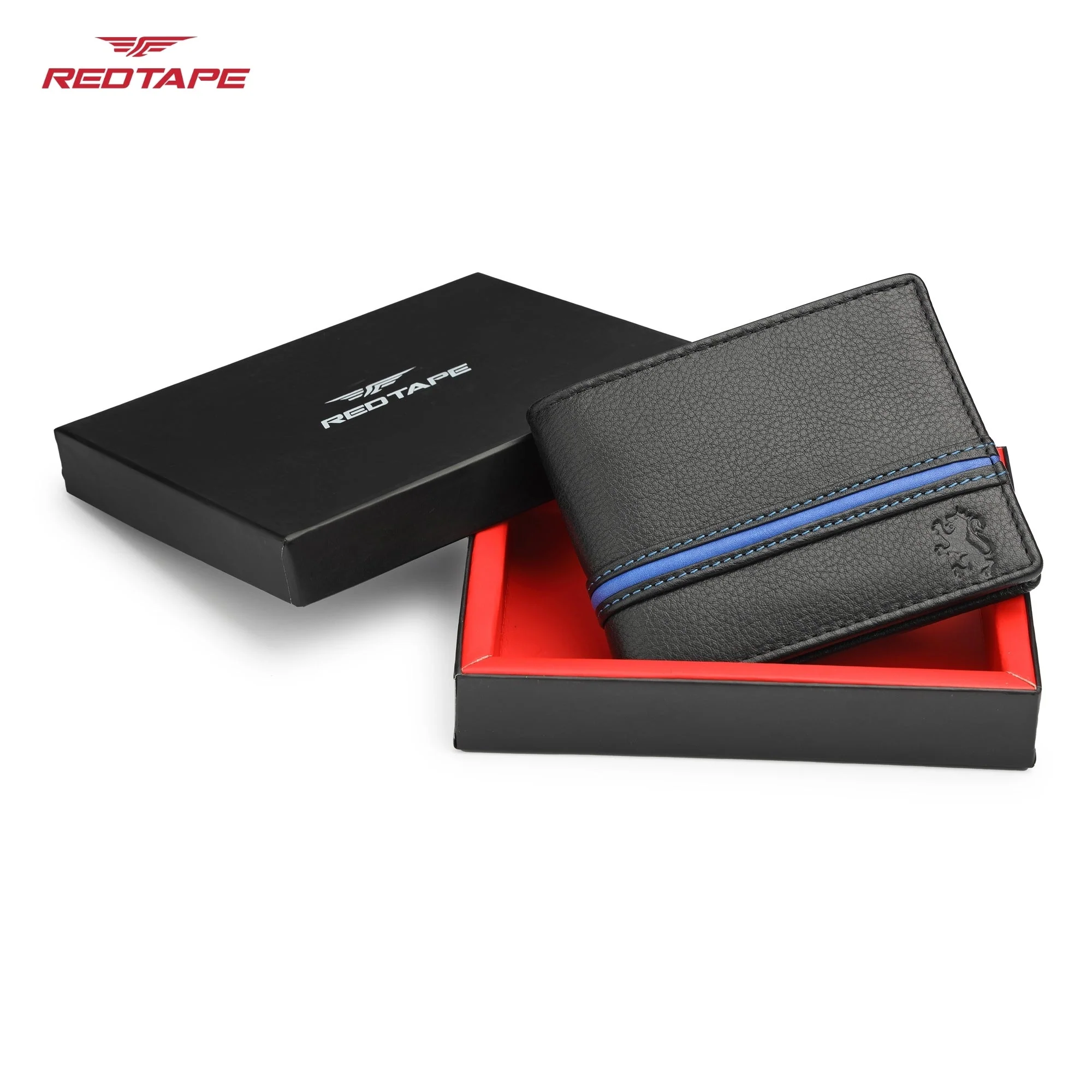 Black Navy Blue Genuine Leather Wallet for Men