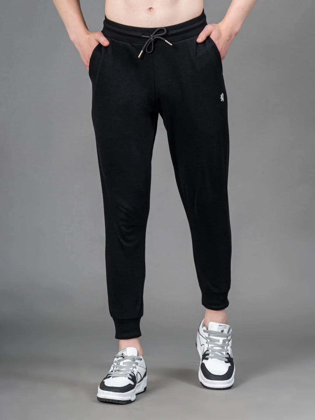 Black Solid Jogger for Men