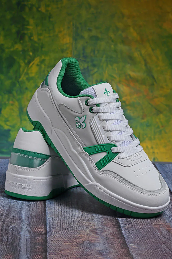 Men's White And Green Sneakers