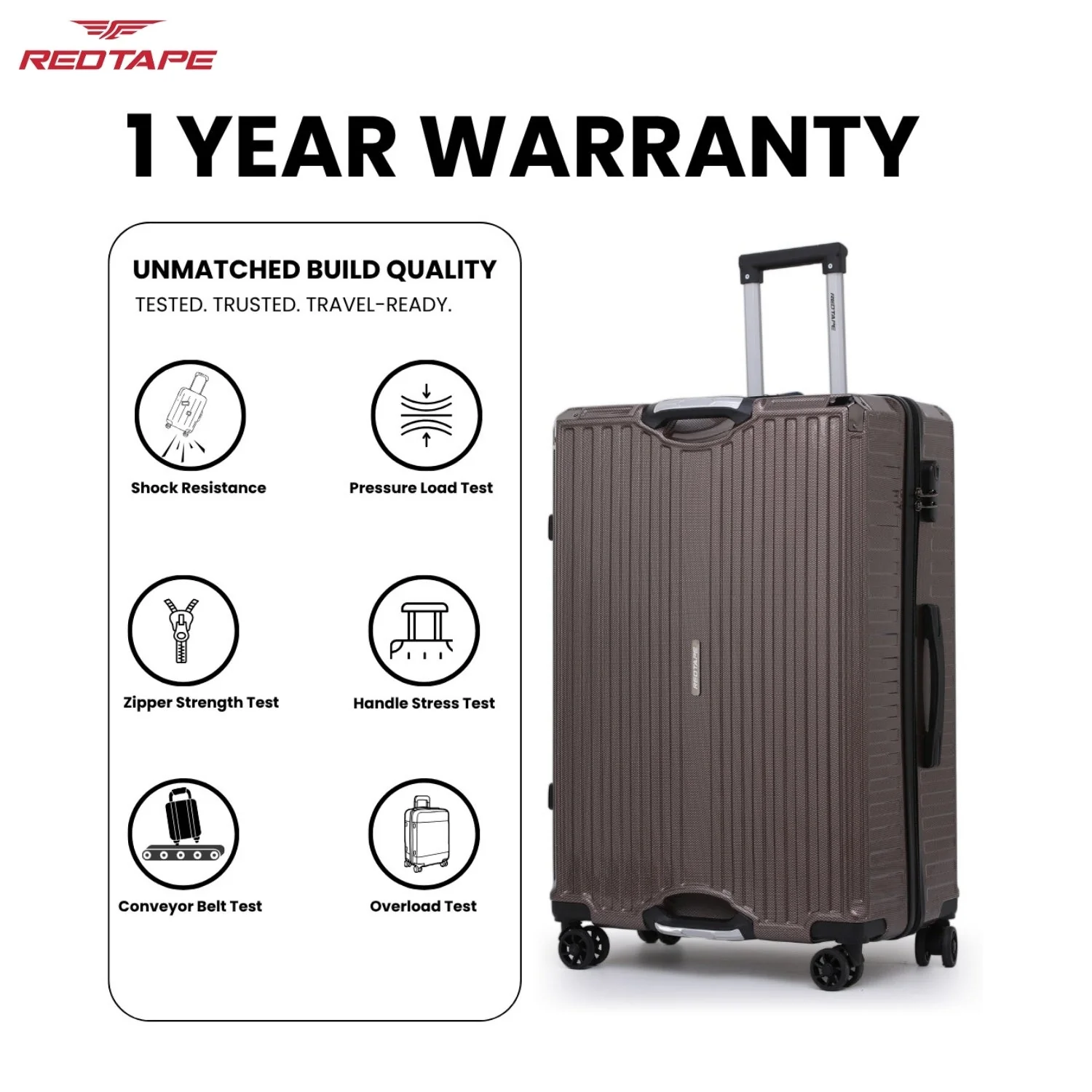 Brown 8 Wheels Trolley Bag Set of 2 (Medium + Cabin) - Image 6