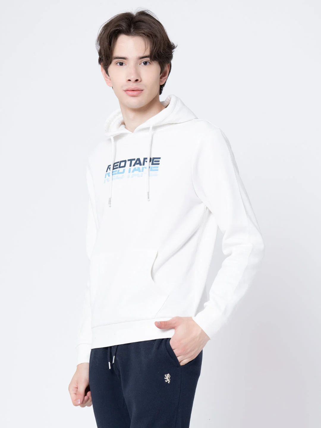 Casual Off White Hoodie For Men - Image 2
