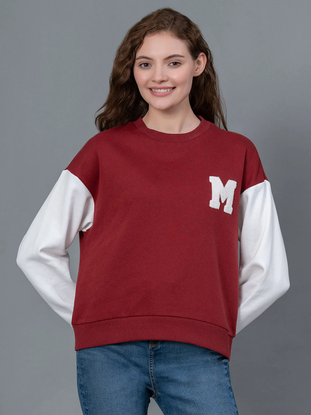 Cherry Embroidered Cotton Poly Fleece Women's Sweatshirt