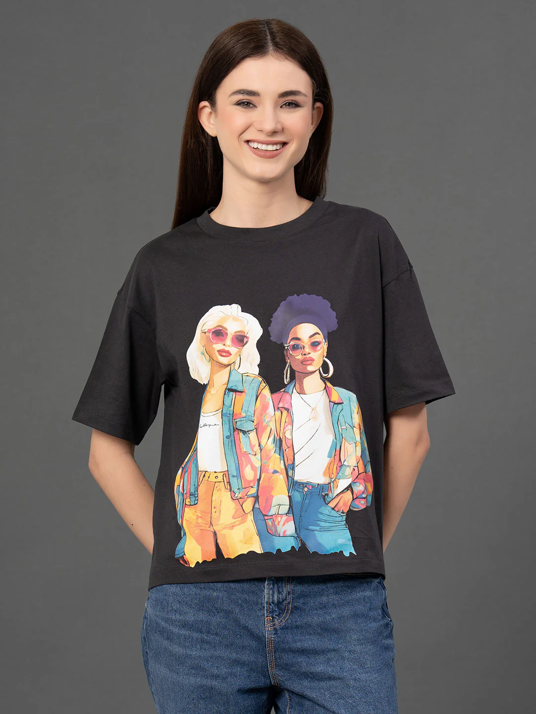 Classic Round Neck Graphic T-Shirt