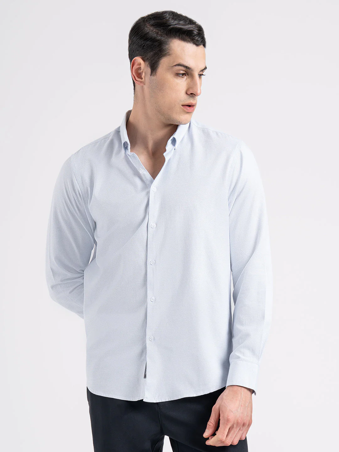 Dobby Button-Down Formal Shirt for Men