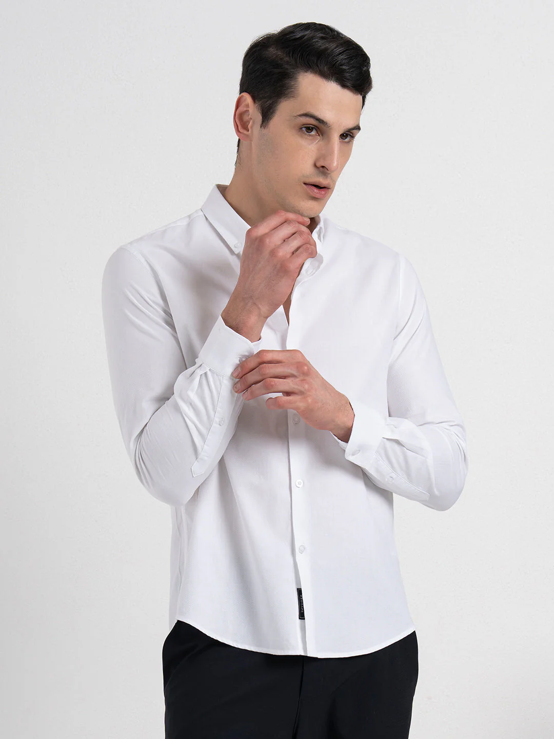 Dobby Button-Down Formal Shirt for Men