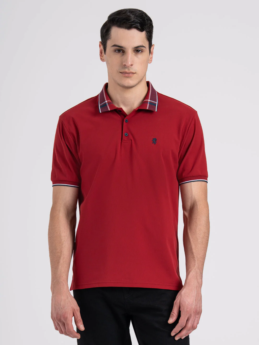 Jacquard Collar Polo T-shirt for Men