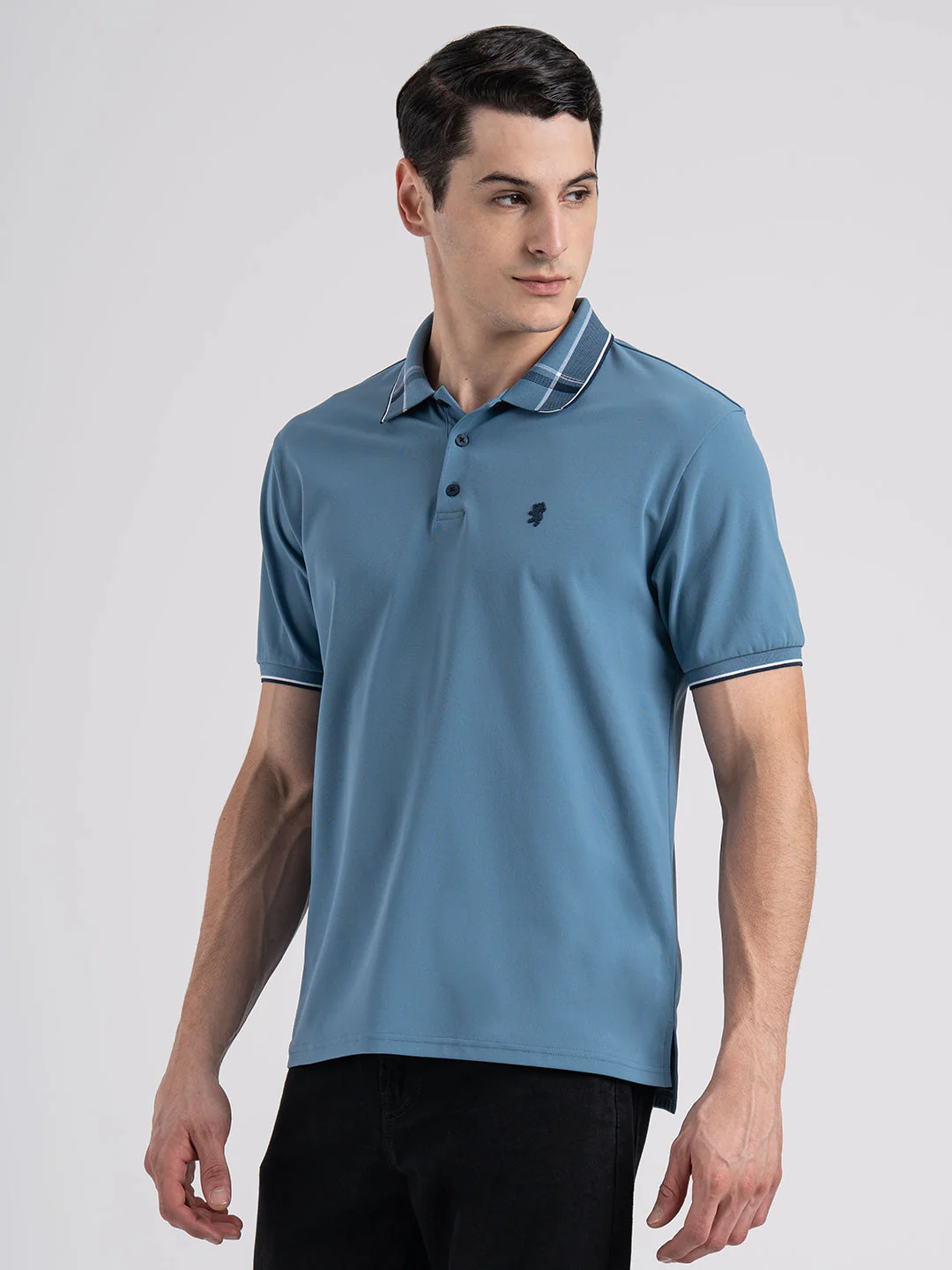Jacquard Collar Polo T-shirt for Men