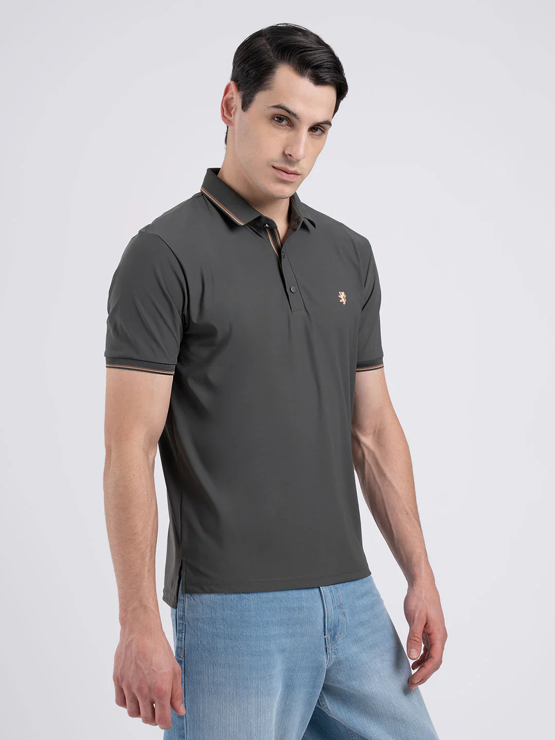Jacquard Collar Polo T-Shirt for Men - Image 4