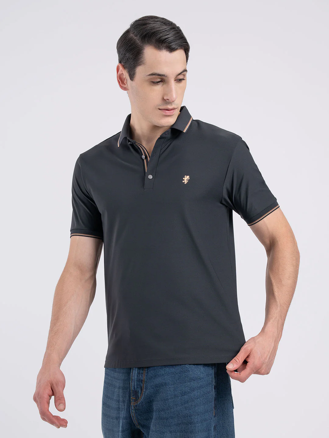 Jacquard Collar Polo T-Shirt for Men - Image 4
