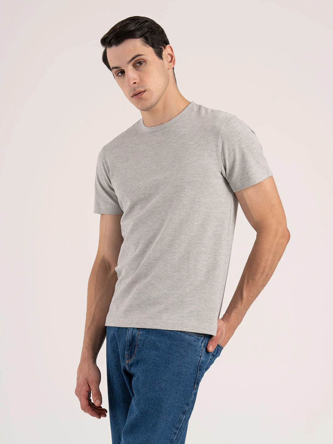 Melange Round Neck T-Shirt for Men