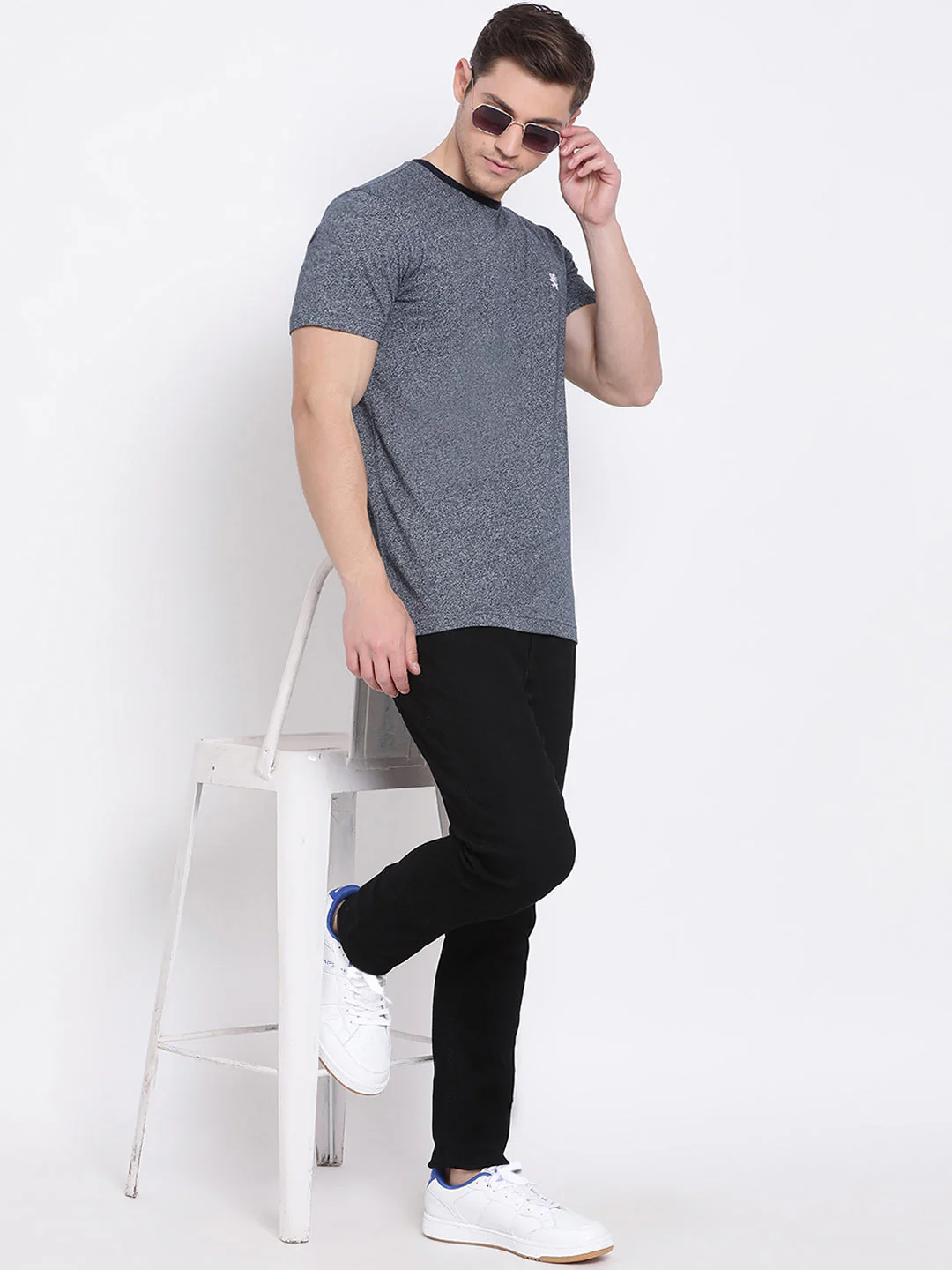 Melange Round Neck T-Shirt for Men - Image 5