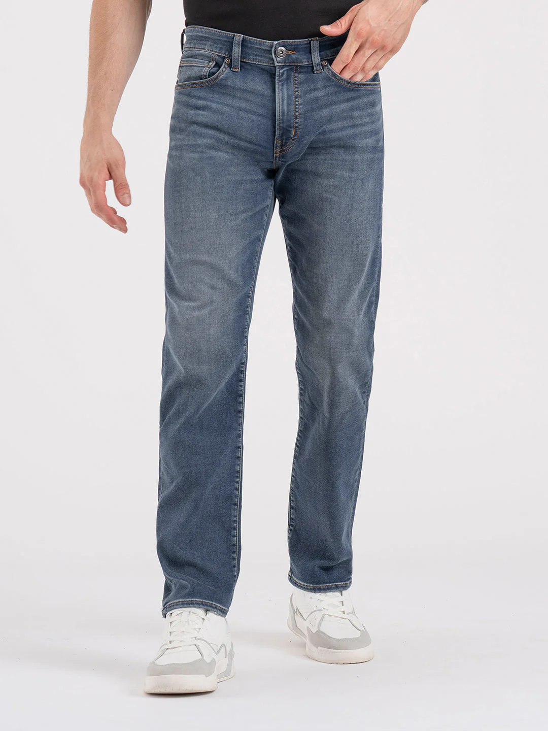 Men's Knitted Straight Fit Denim Jeans