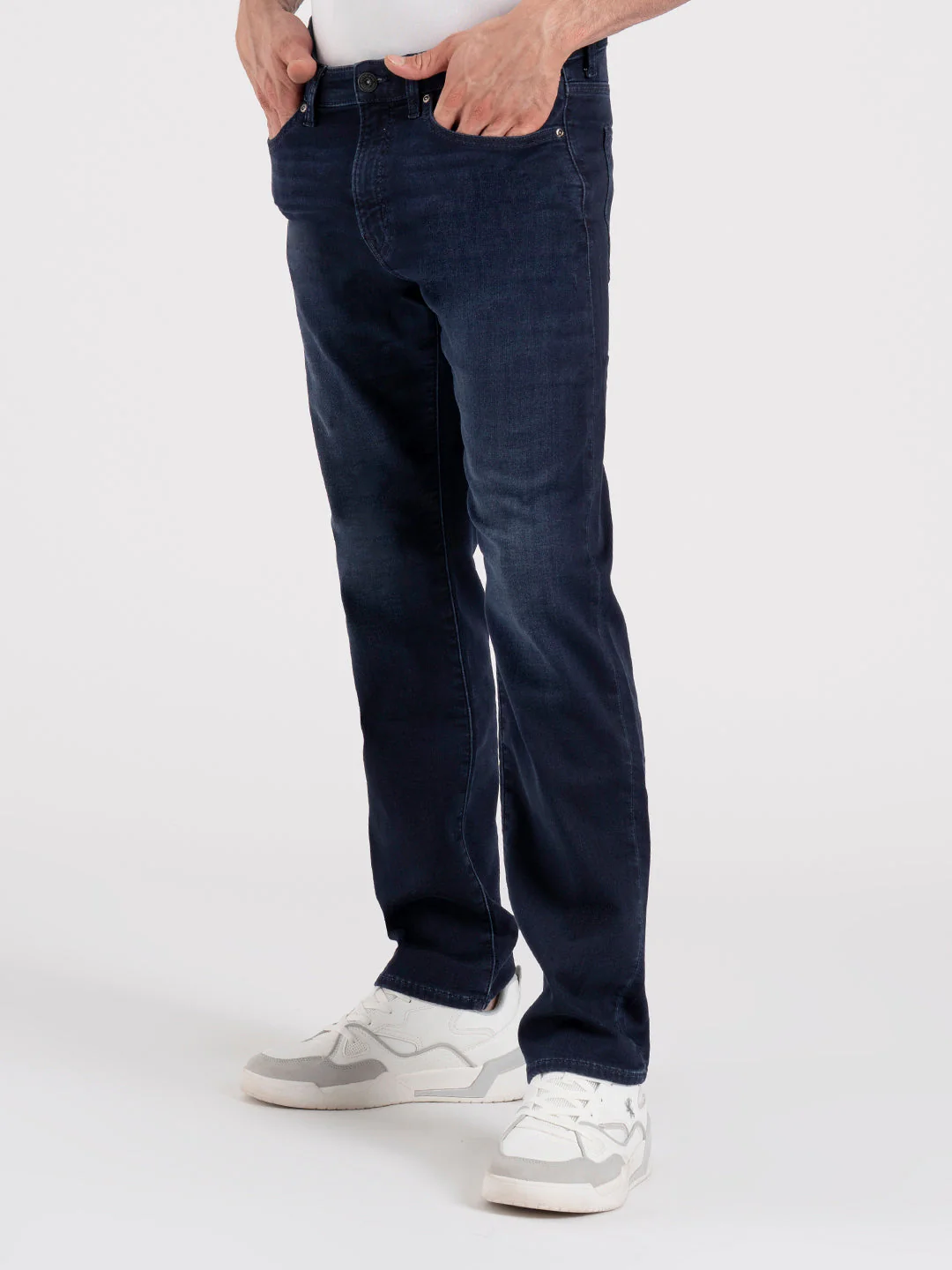 Menâ€™s Knitted Straight Fit Denim Jeans - Image 2