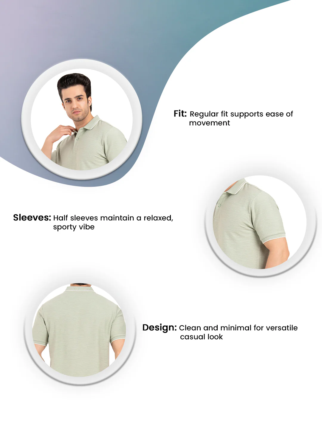 Men’s Structured Cotton Polo T-Shirt - Image 3