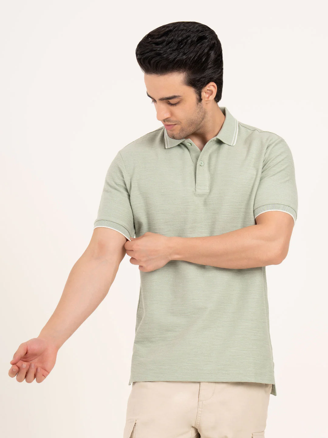 Men’s Structured Cotton Polo T-Shirt - Image 9