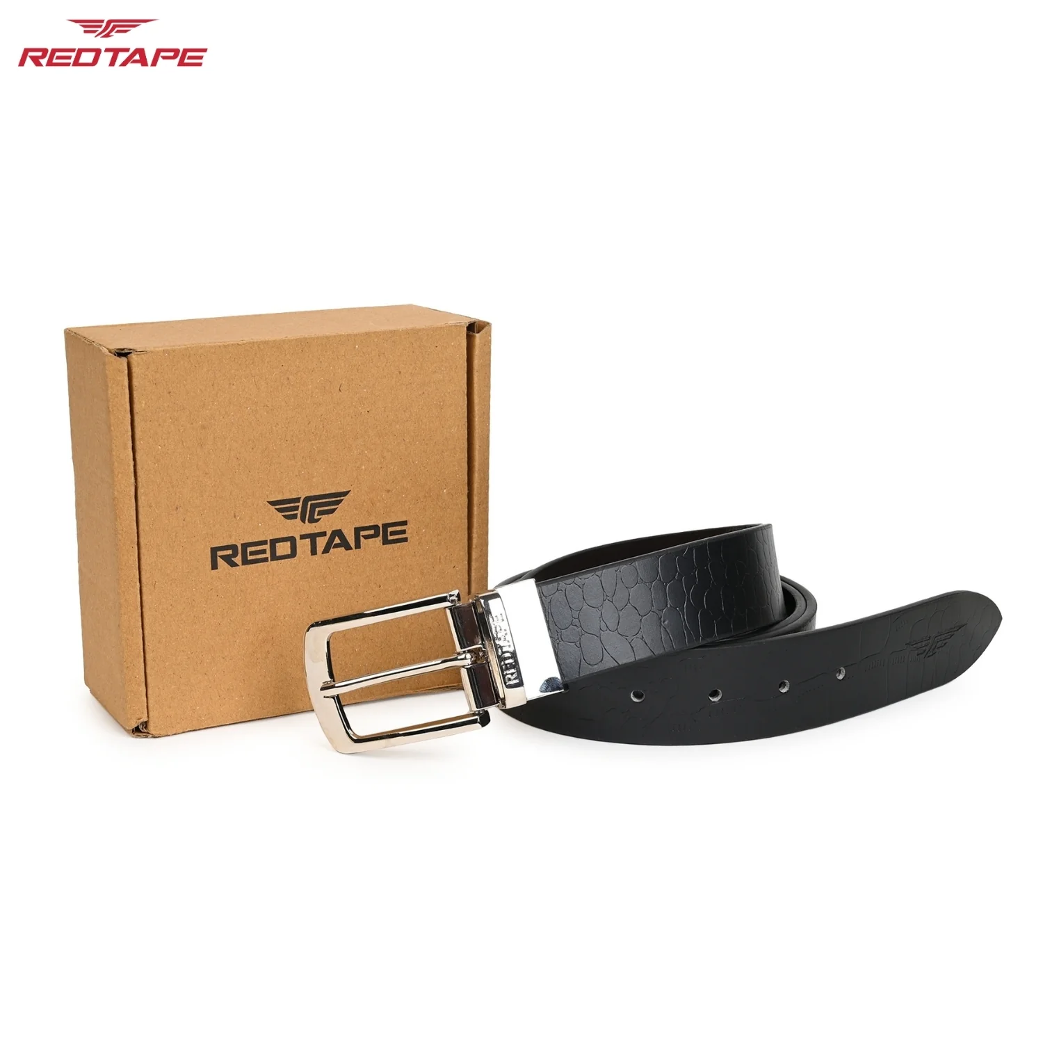 Men's Black and Brown Formal Leather Belt