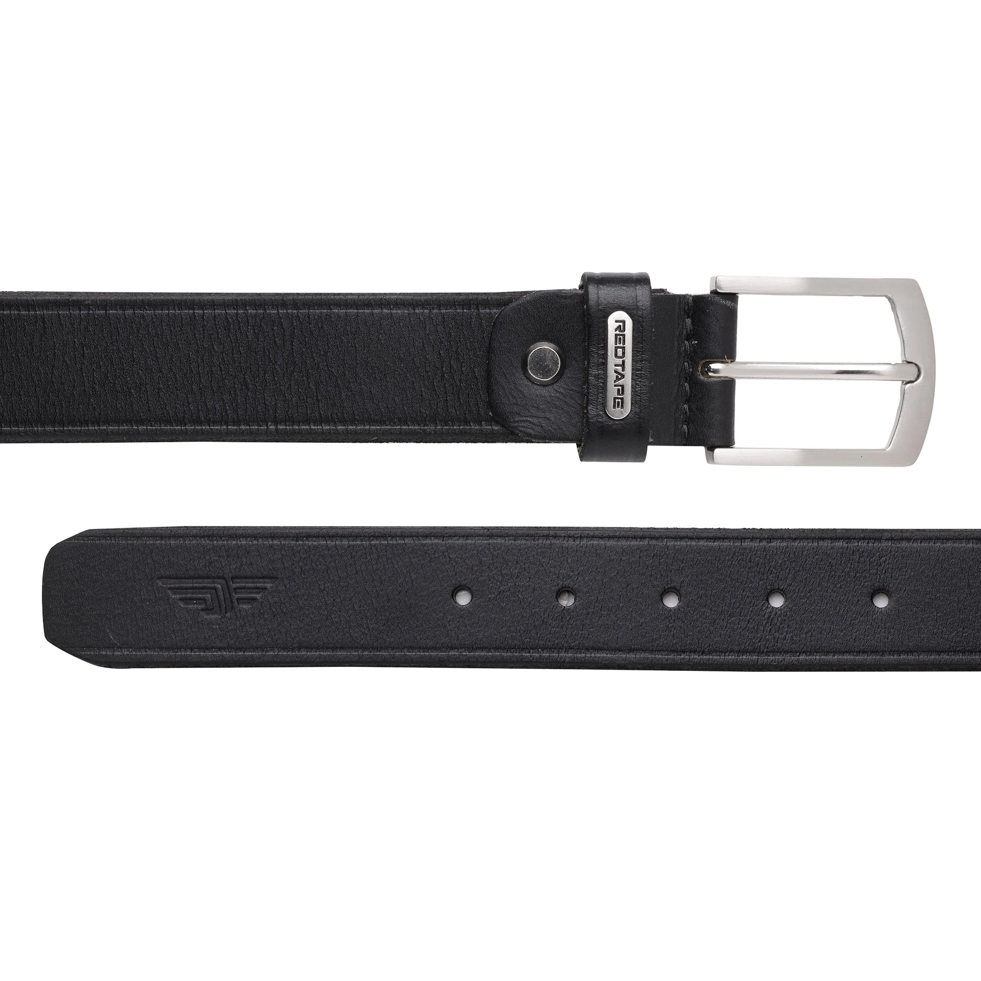Men's Black Leather Belt - Image 4