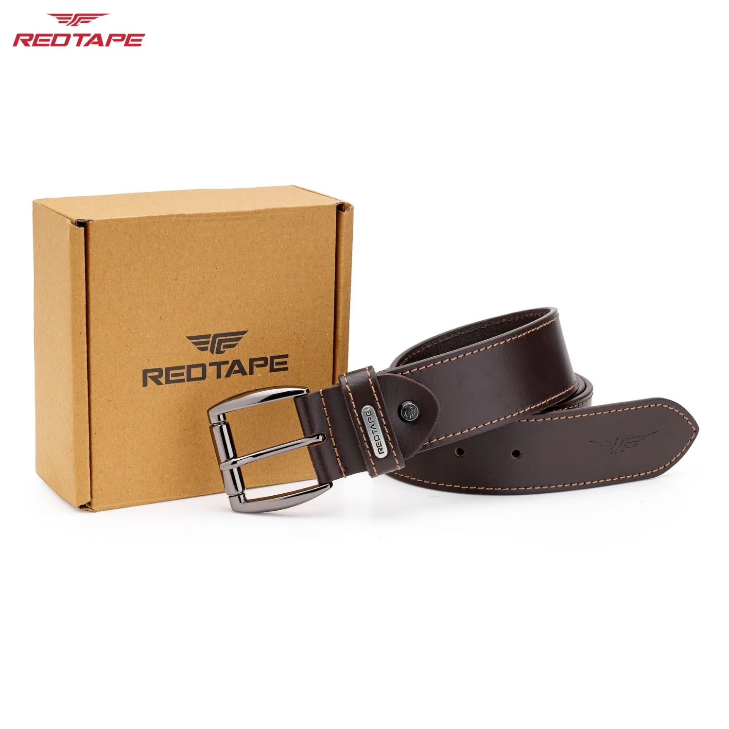 Men's Brown Formal Leather Belt - Image 2