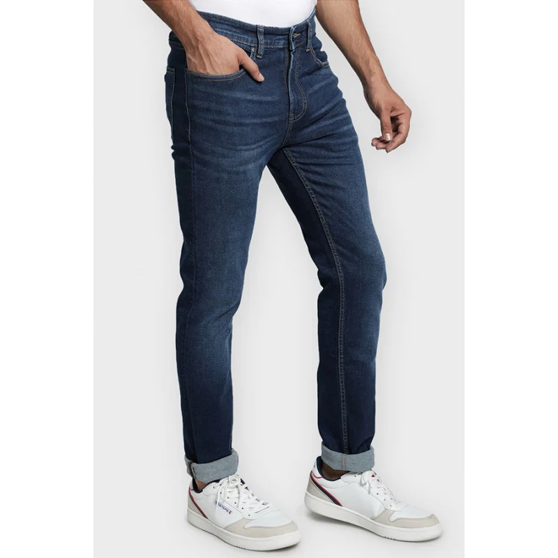 Mens Dark Blue Denim Jeans - Image 3