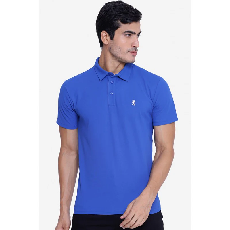 Men's Dark Blue Collared T-Shirt