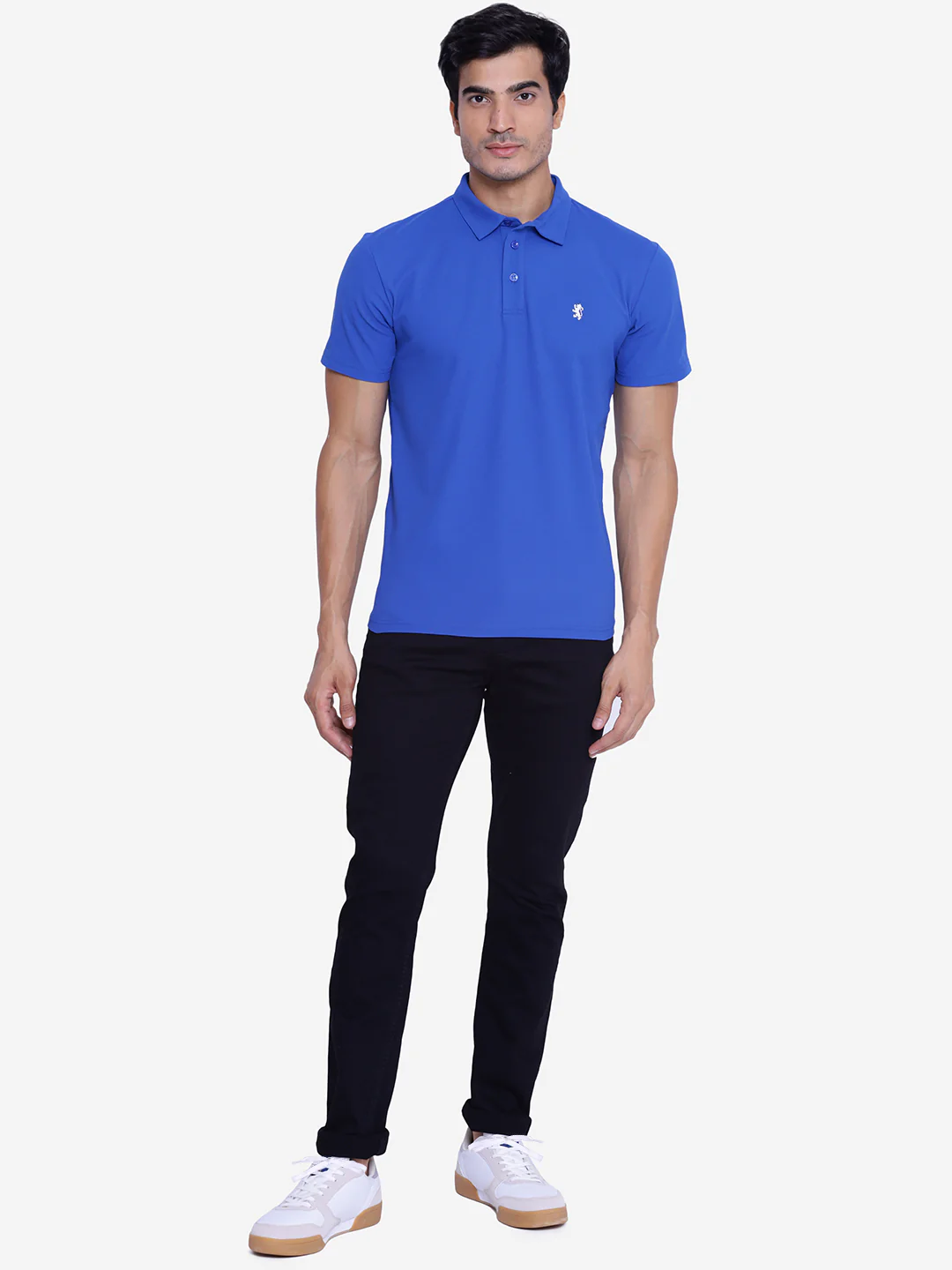Men's Dark Blue Collared T-Shirt - Image 5