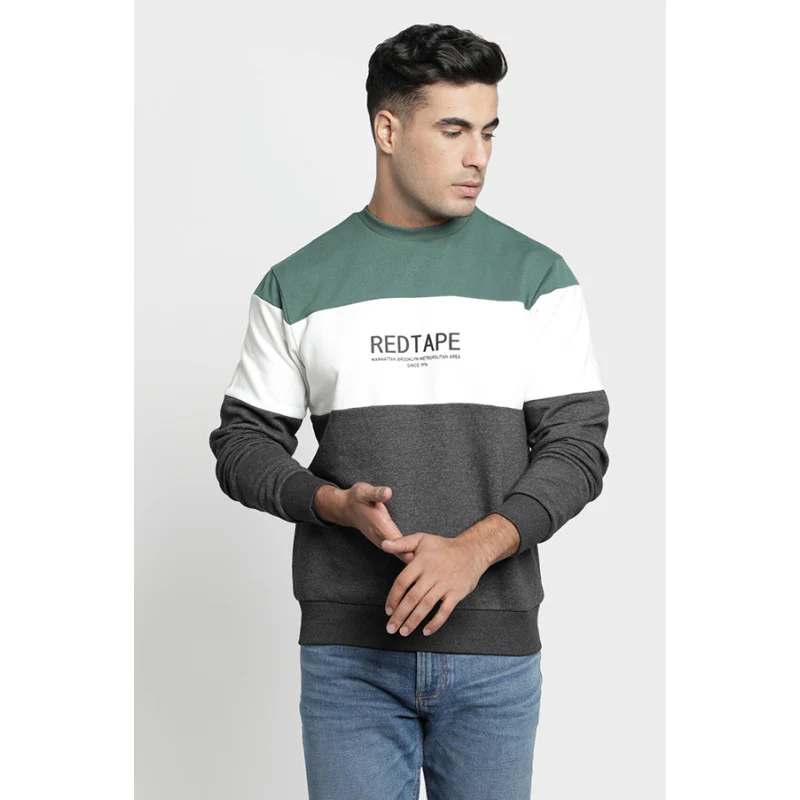 Mens Dark Grey Melange Sweatshirt