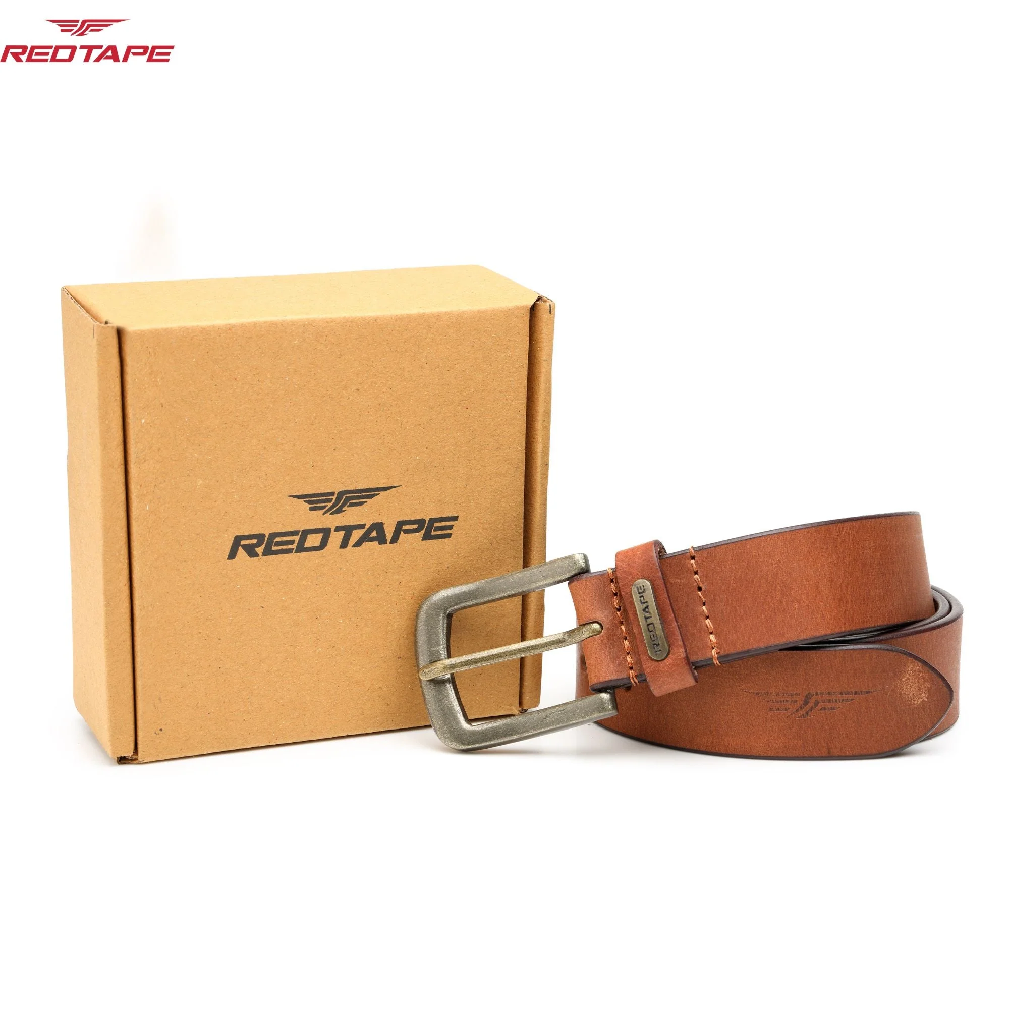 Men's Genuine Solid Tan Leather Belt
