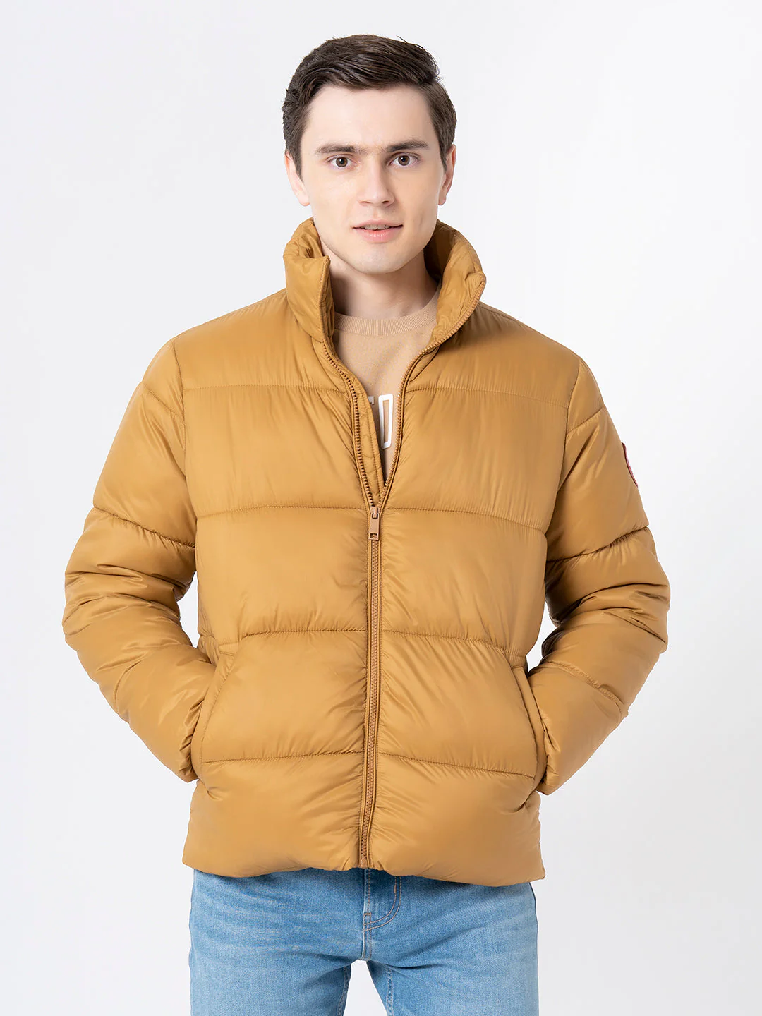 Men's Mustard Solid Jacket