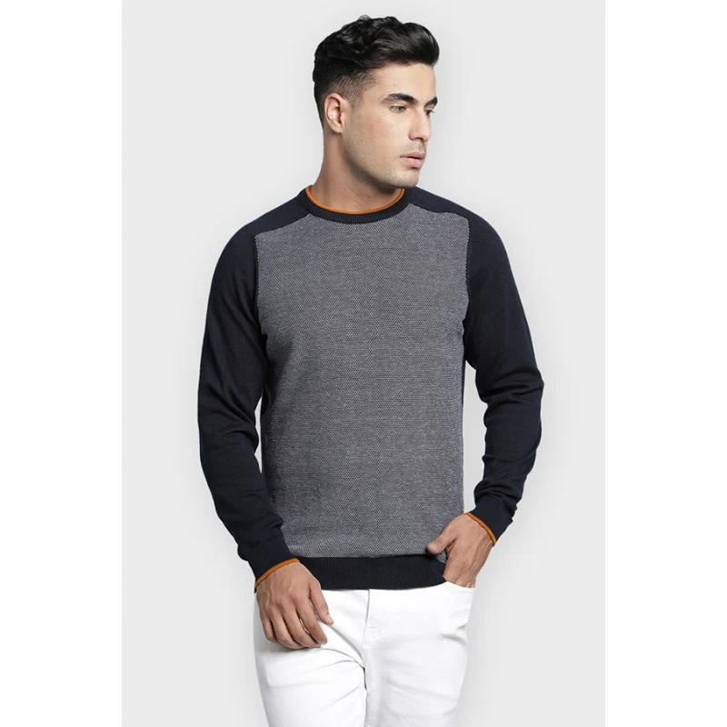 Men's Navy Cotton Sweater