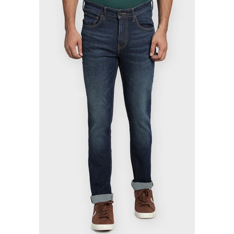 Men's Tinted Dark Blue Denim Jeans