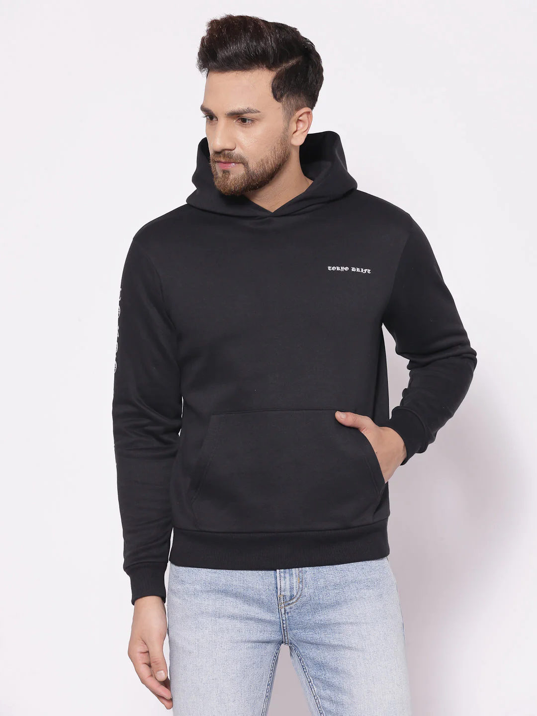 Men's Typographic Black Hoodies