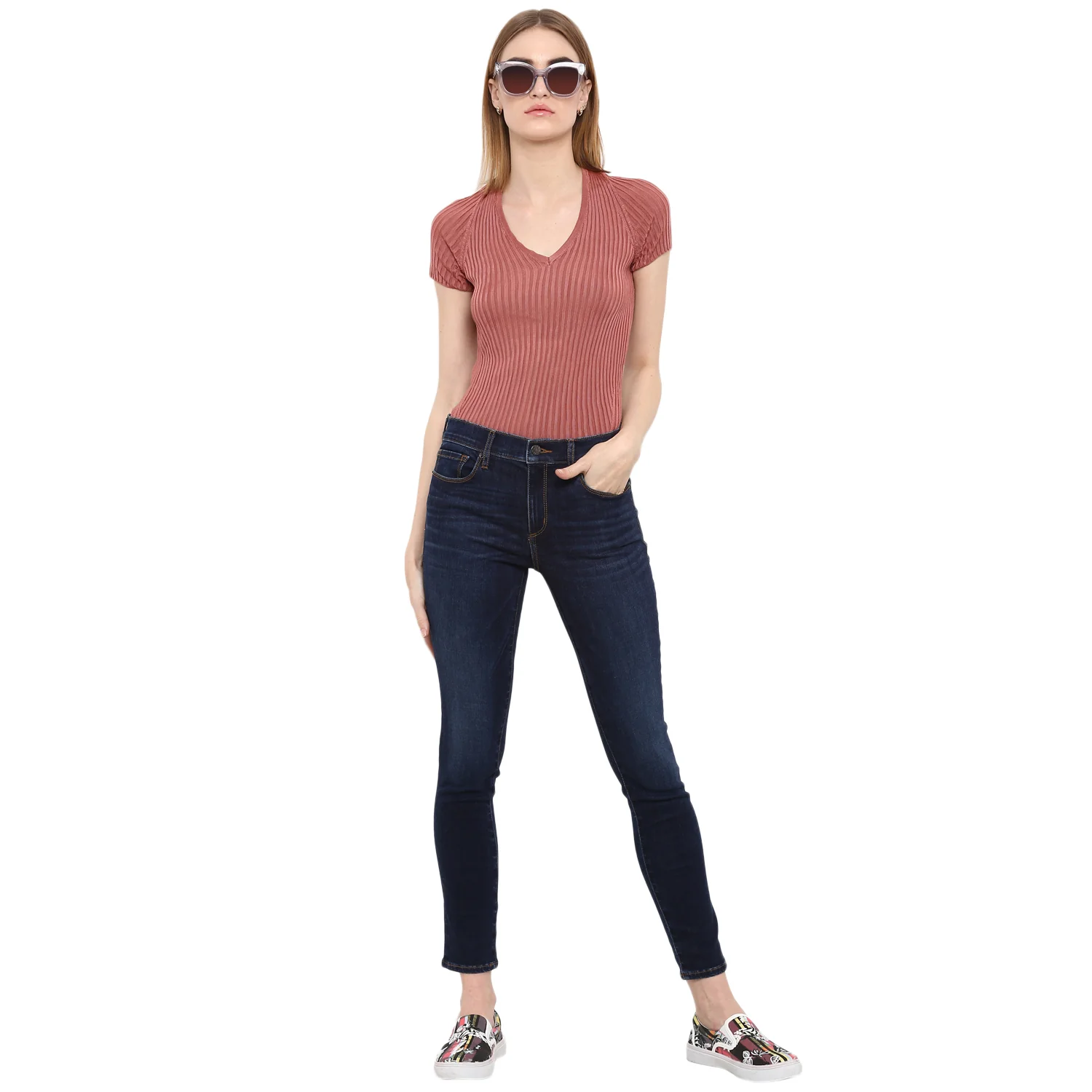 Women Dark Blue Jeans - Image 2