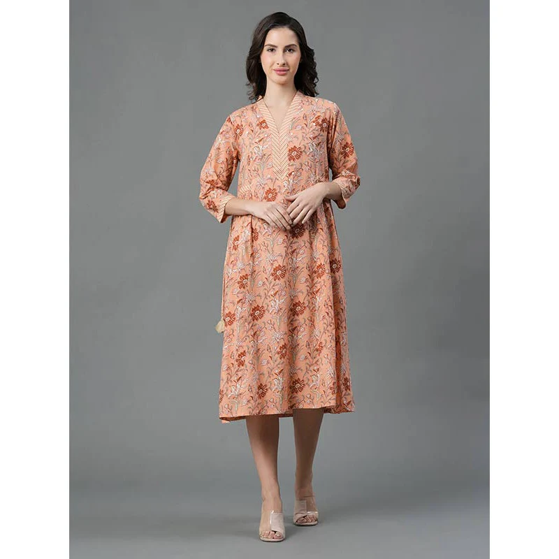 Casual Floral Print Dress For Women