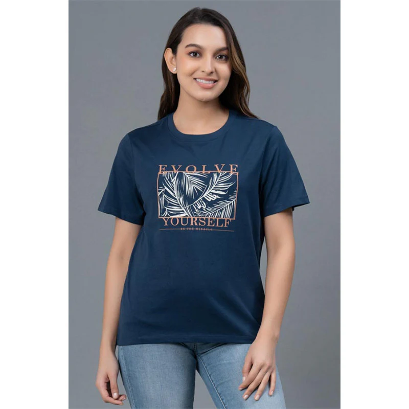Casual Graphic Print Cotton T-Shirt for Women