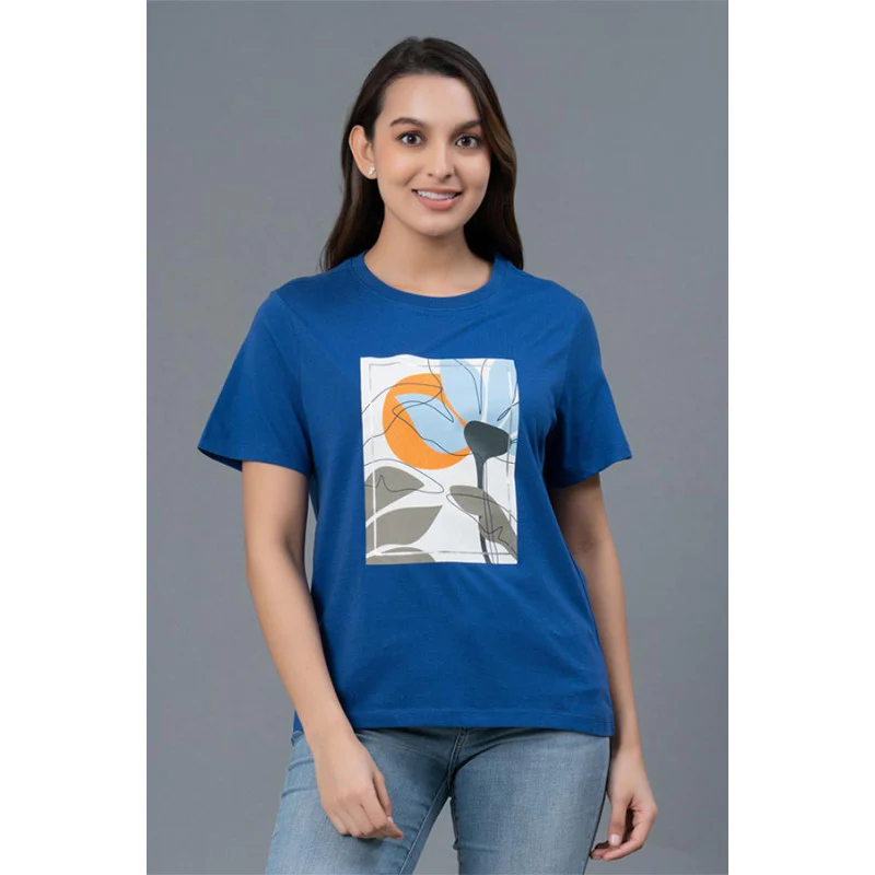 Casual Round Neck Cotton T-Shirt for Women
