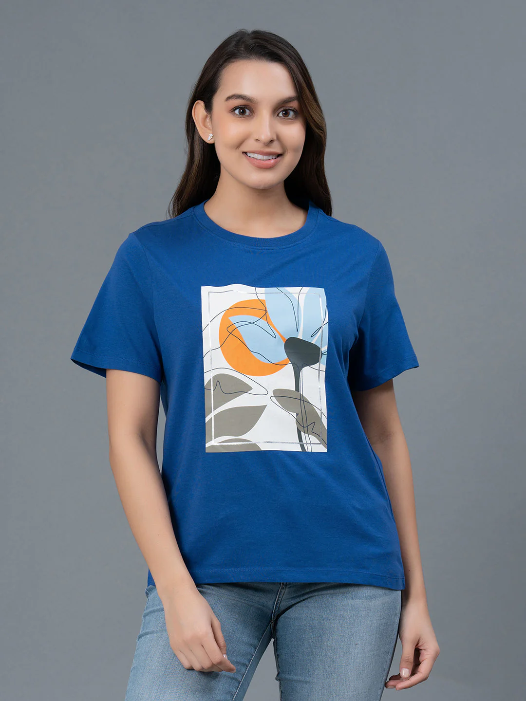 Casual Round Neck Cotton T-Shirt for Women