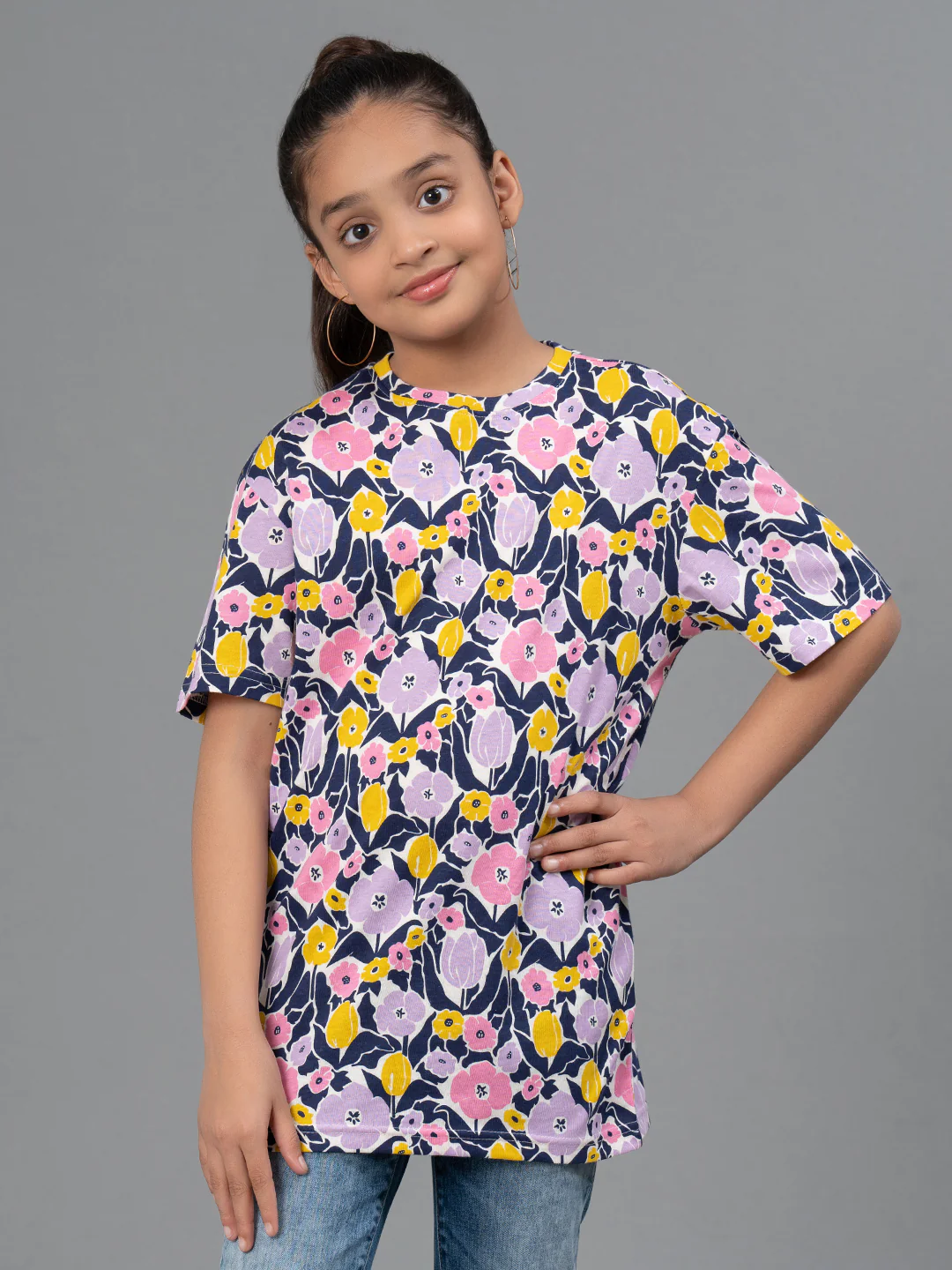 Dark Purple color T-Shirt for Girls