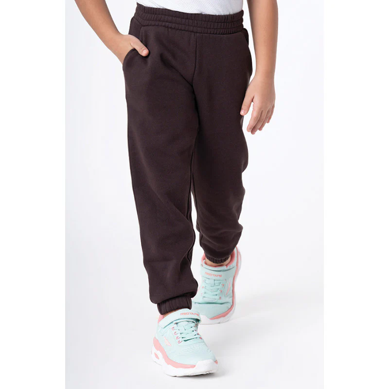Girl's Brown Solid Jogger
