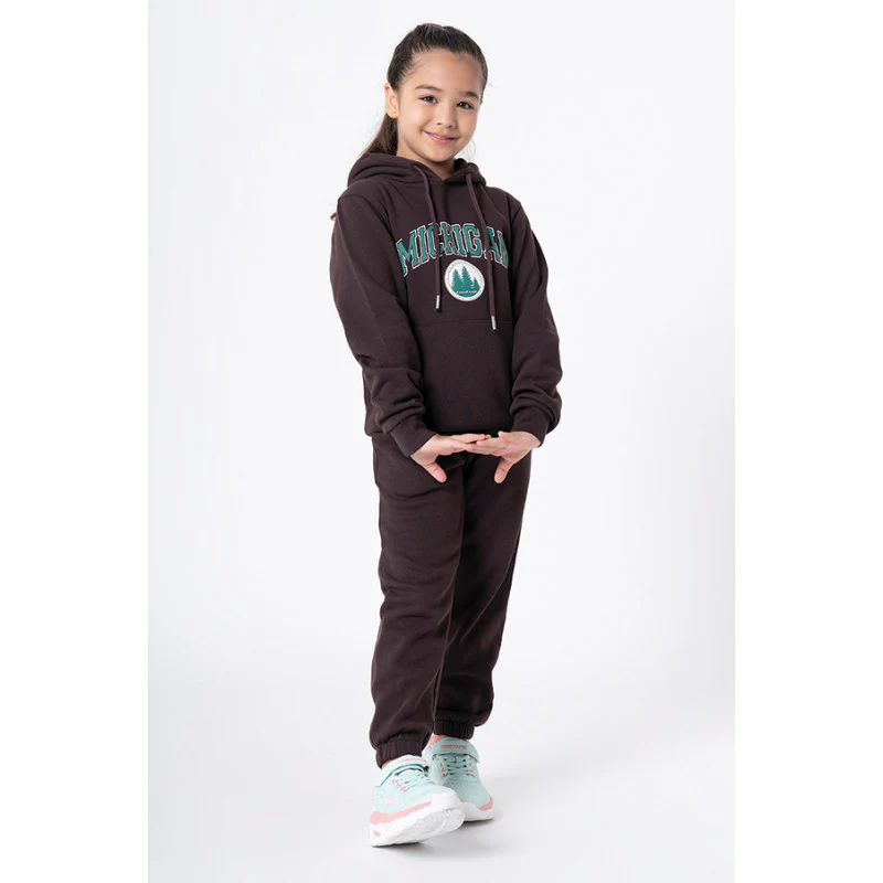 Girl's Brown Solid Jogger - Image 5