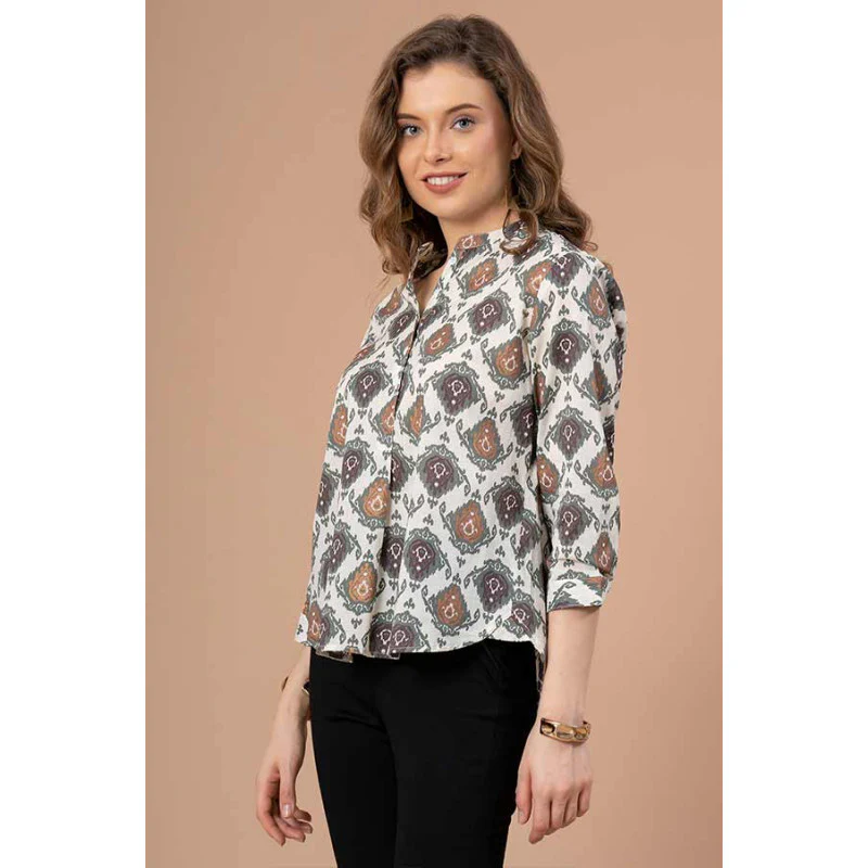 Ivory Blouse Top for Women - Image 2