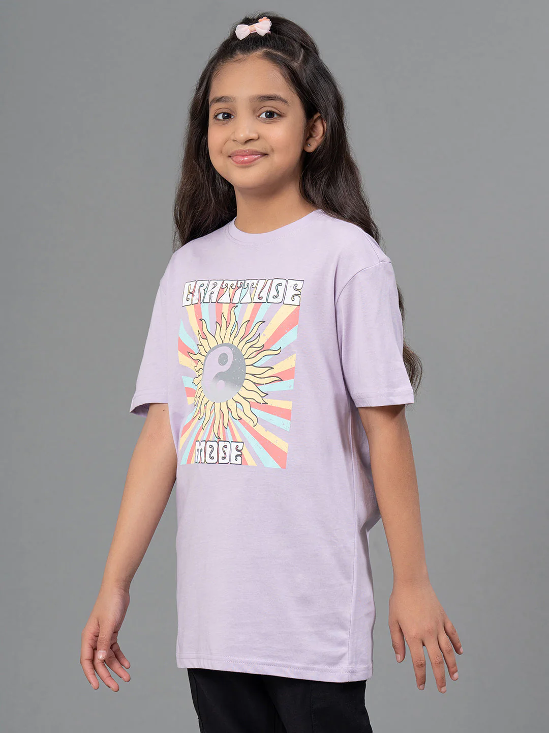 Lavender Color Girl's T-Shirt |Best in Comfort|Casual Fit| Cotton - Image 2