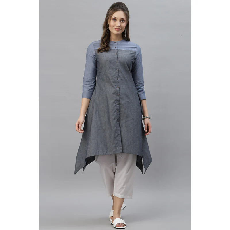 Women Blue Solid Kurta