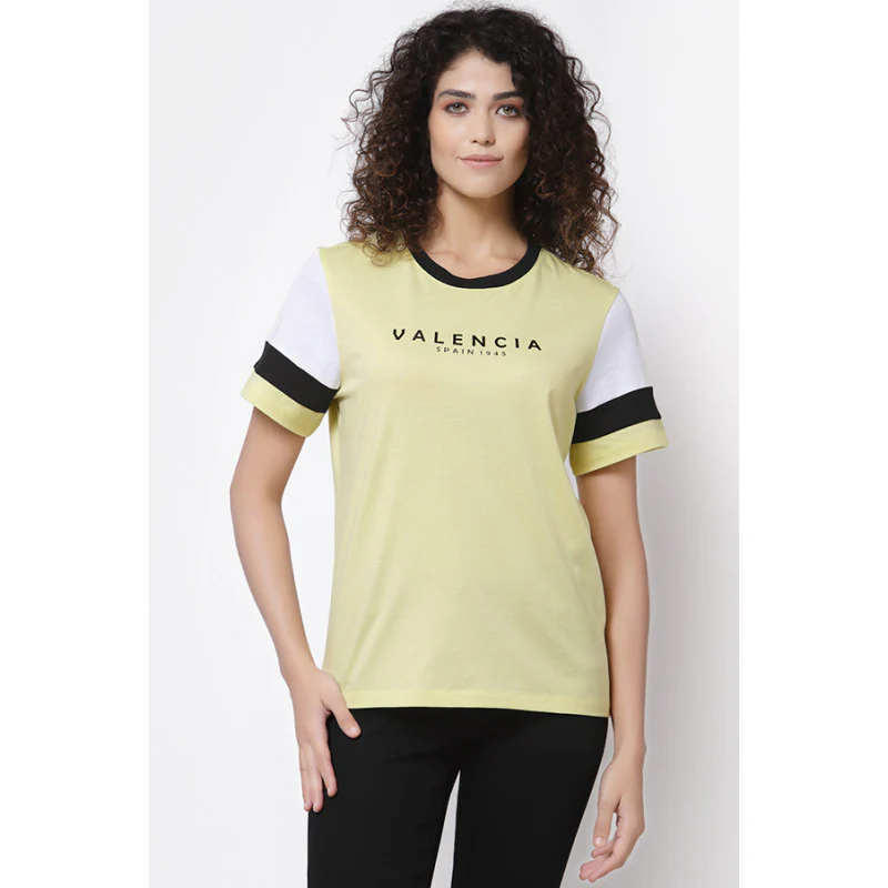 Women Lemon Round Neck T-Shirt