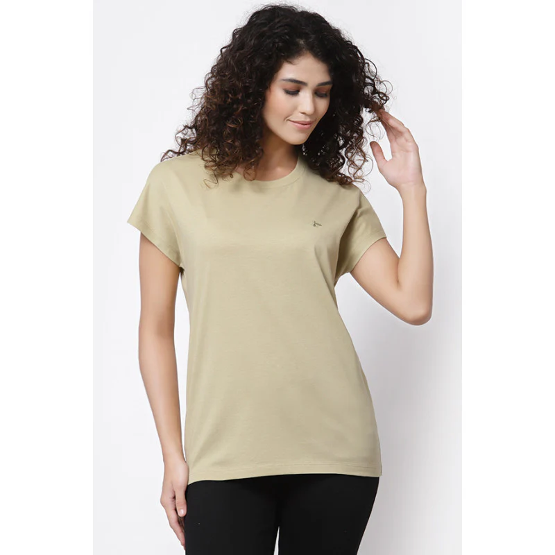 Women Slate Green Round Neck T-Shirt
