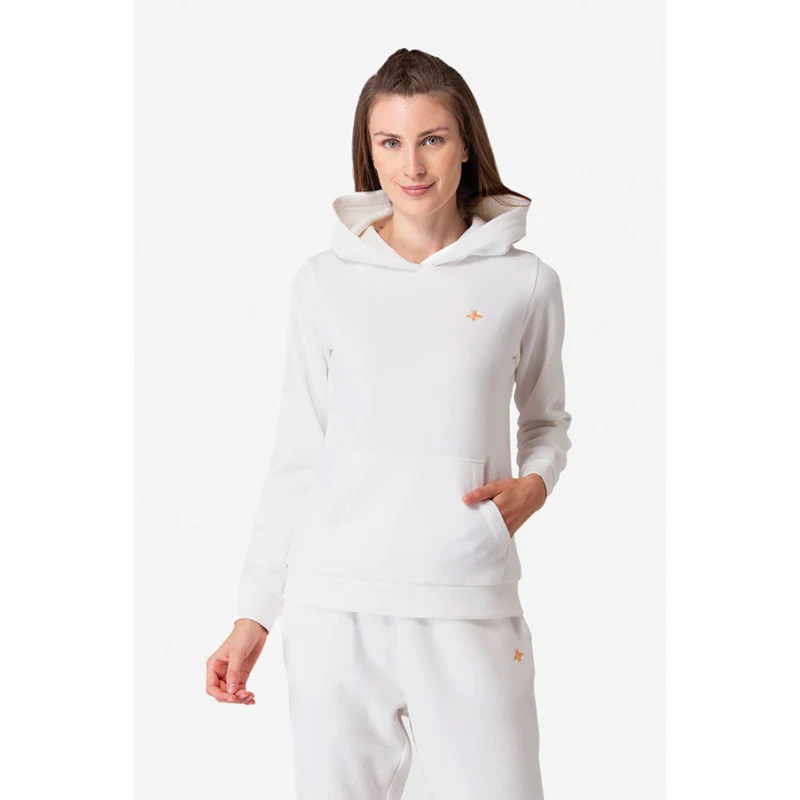 Women's Bright Off White Hoodie Sweatshirt