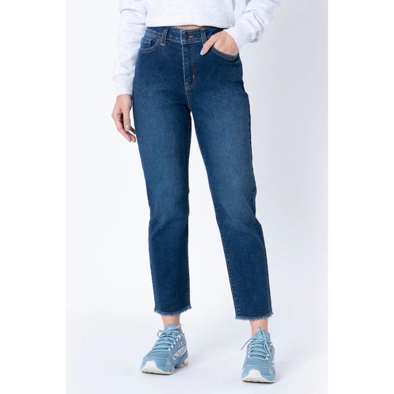 Women's Dark Blue  Straight Jeans