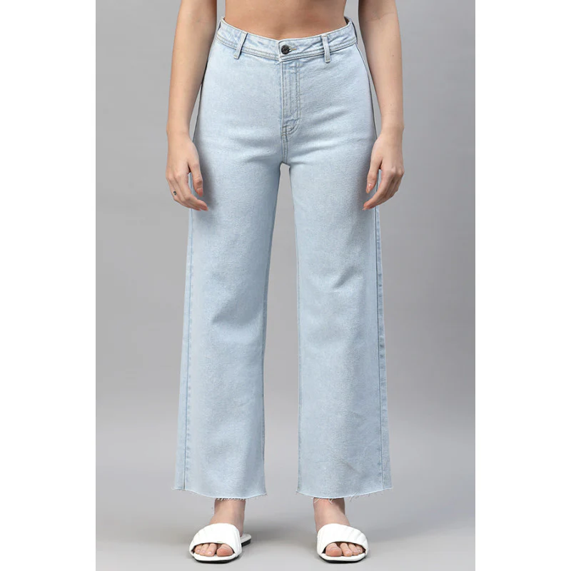 Women's Light Blue Wide Leg Jeans