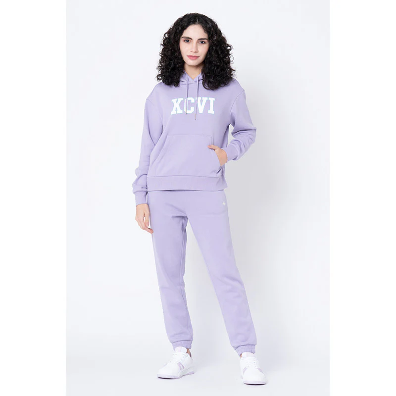 Women's Light Purple Typography Hoodie - Image 5